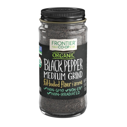 Frontier Co-Op Black Pepper, Medium Grind, Organic 1.80 Oz