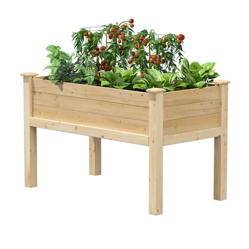 Farmhouse 24-In X 48-In X 31-In Cedar Elevated Victory Garden Bed ...