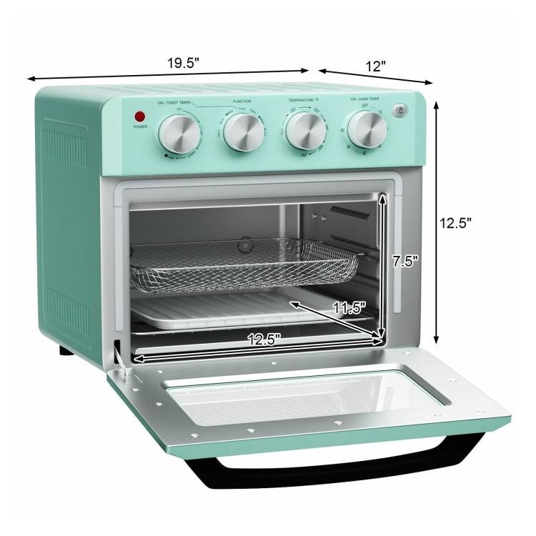 Modern Space Saving Countertop Kitchen Convection Toaster Oven Air Fryer - Teal