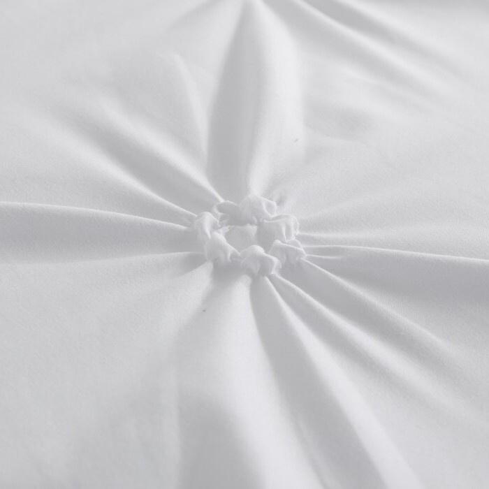 King Size All Season Pleated Hypoallergenic Microfiber Reversible 3 Piece Comforter Set In White