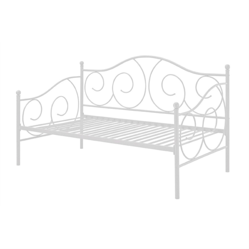 Twin Size White Metal Day Bed Frame 400 Lb Weight Limit