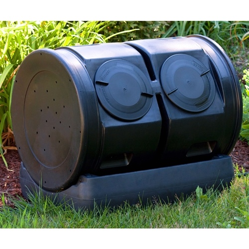 Duel Lid 7-Cubic Ft. Composting Bin Tumbler with Compost Tea Collector
