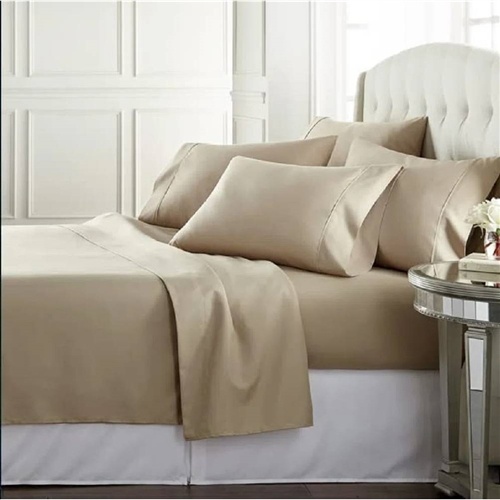 Full Size Taupe 100-Percent Egyptian Cotton 1000 Thread Count 4-Piece Sheet Set