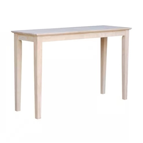 Unfinished Solid Wood 4-Ft. Farmhouse Console Sofa Table
