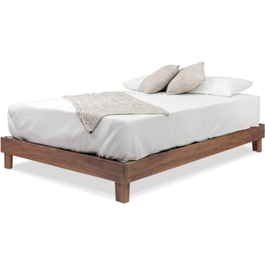 King Size Solid Wood Heavy Duty Platform Bed Frame In Oak - Made In Usa