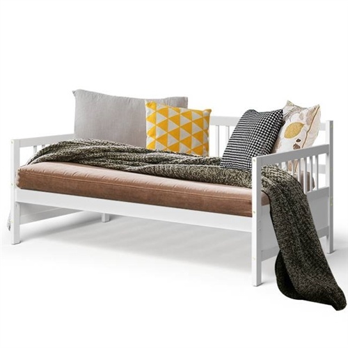 Twin Size 2-In-1 Wood Daybed Frame Sofa Bed in White Finish