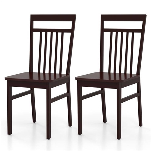 Set of 2 - Modern Farmhouse Dark Wood High Back Dining Chair 280 Lbs. Max Weight
