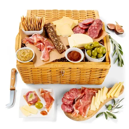 Cheese And Charcuterie Picnic Basket