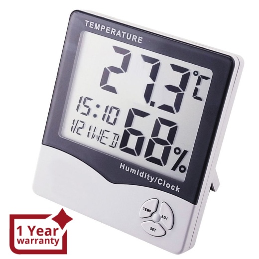 Digital Hygrometer Temperature Humidity Meter LCD Clock