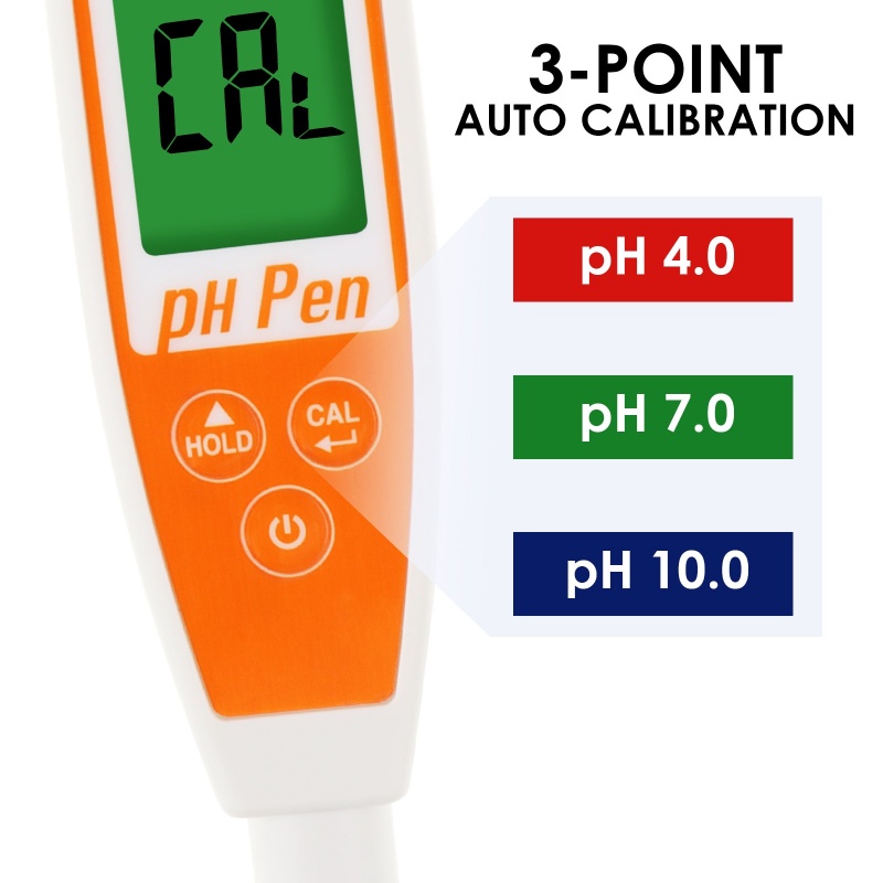 Long Glass Tube Pentype Ph Meter Sharp Tip Probe Digital Water Quality Tester Dual Display With Atc 2.0~12.0Ph Measurement Range