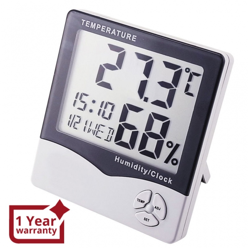 Digital Hygrometer Temperature Humidity Meter Lcd Clock