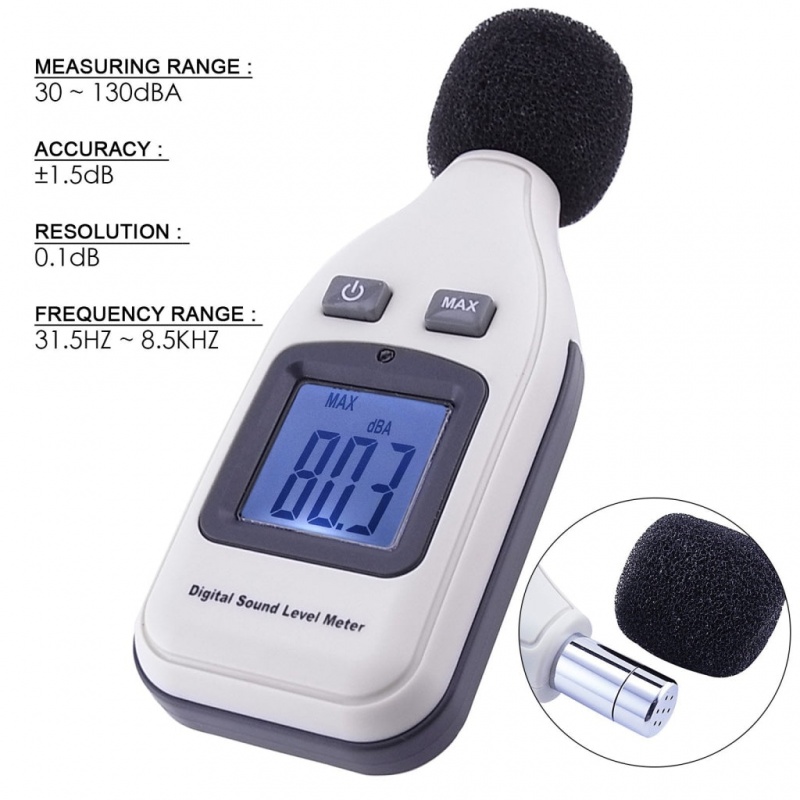 Digital Lcd Monitor Sound Noise Level Meter 30~130Dba Decibel