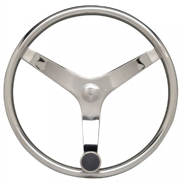 Uflex Usa 13.5 In Stainless Steel Steering Wheel W/Speed Knob