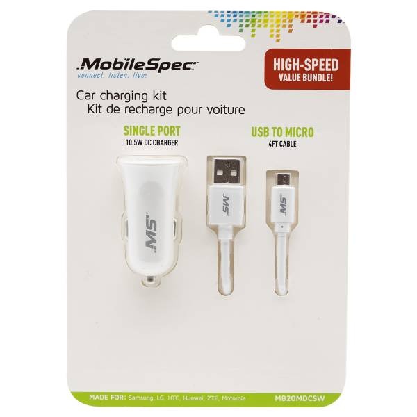 Mobilespec 4Ft Micro, 2.1 Amp Dc Charger