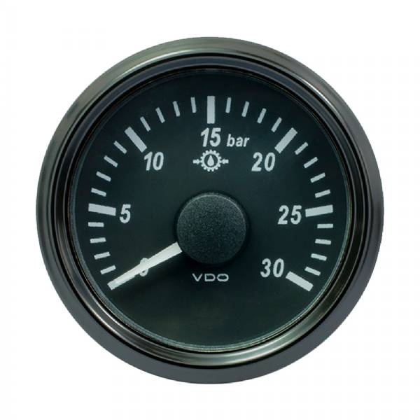 Vdo Singleviu 52Mm (2-1/16Inch) Brake Pressure Gauge - 30 Bar - 0-