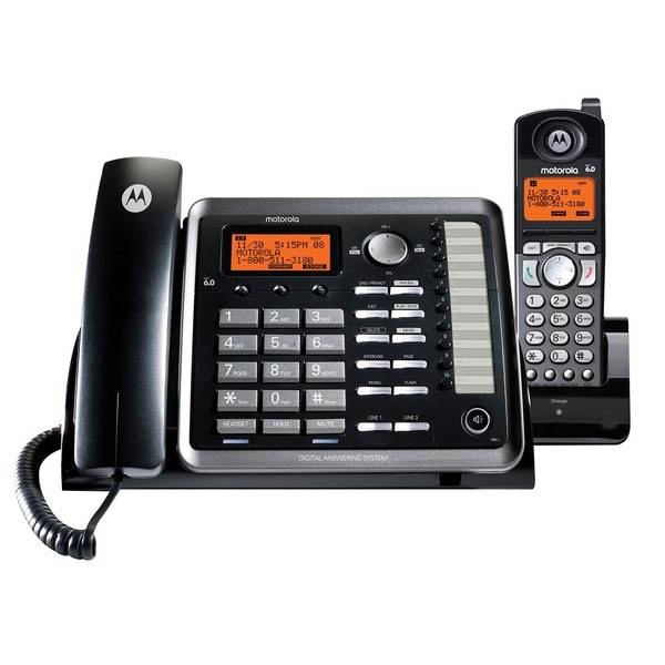 Motorola 2-Line Corded Desk Phone Digital Answering System