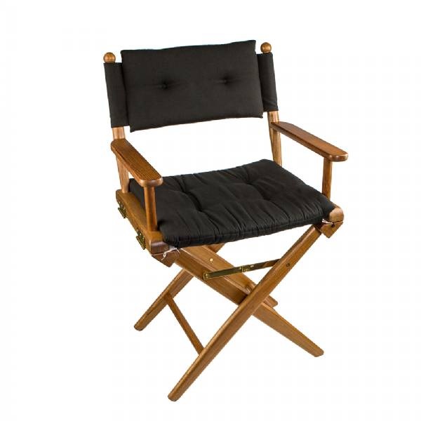 Whitecap Director Fts Chair W/Black Cushion - Teak