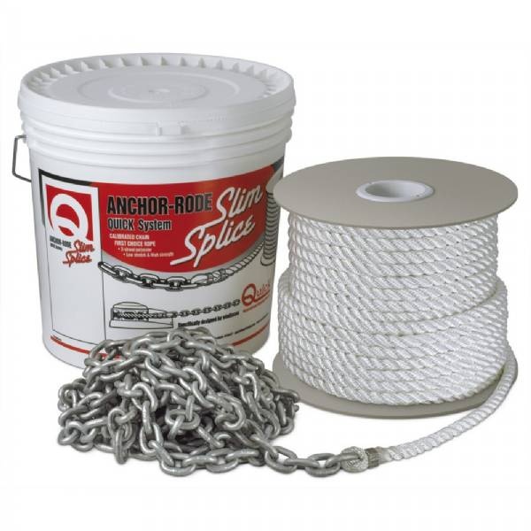 Quick Anchor Rode 20 Ft - 7Mm Chain - 100 Ft - 1/2Inch 3 Plait Rope