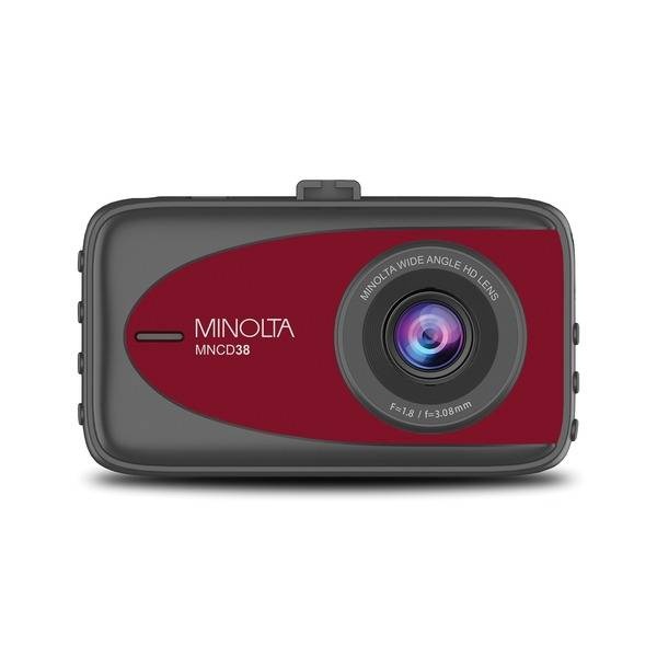 Minolta Mncd38 1080P Full Hd Dash Camera With 3.2-Inch Lcd Screen (Red