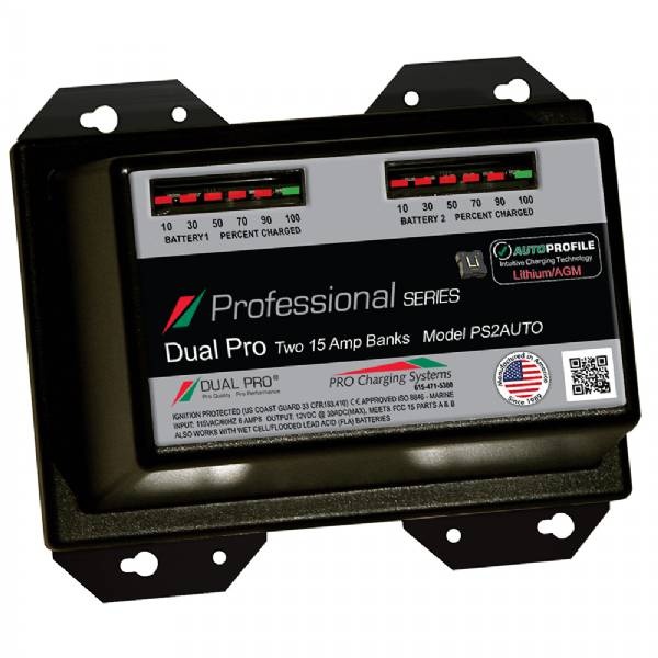 Dual Pro Ps2 Auto 15A - 2-Bank Lithium/Agm Battery Charger