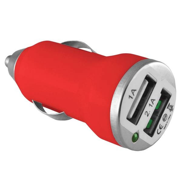 Ematic 2.1-Amp 2-Port Usb-A Car Charger (Red)