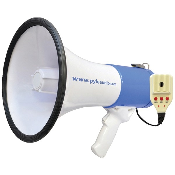 Pyle 50-Watt Megaphone Bullhorn With Record, Siren, Talk Modes