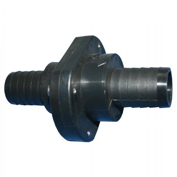 T H Marine Double Barb Inline Scupper Check Valve - 1-1/8Inch - Black