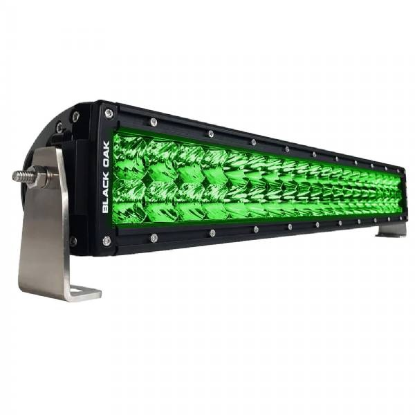 Black Oak Led Curved Double Row Combo Green Hog Hunting 20 In Light Bar - Bl