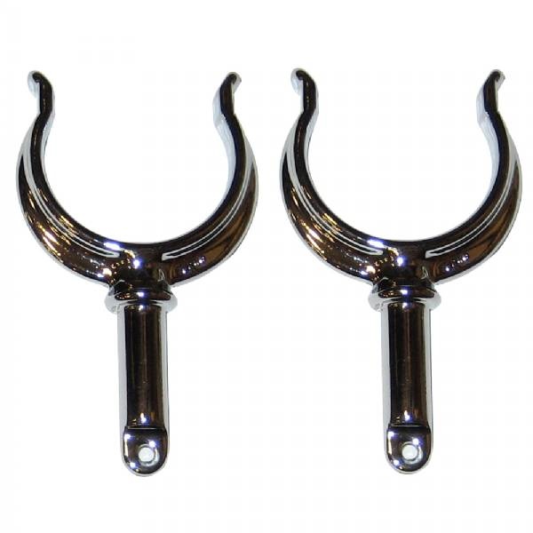 Perko Ribbed Type Rowlock Horns - Chrome Plated Zinc - Pair