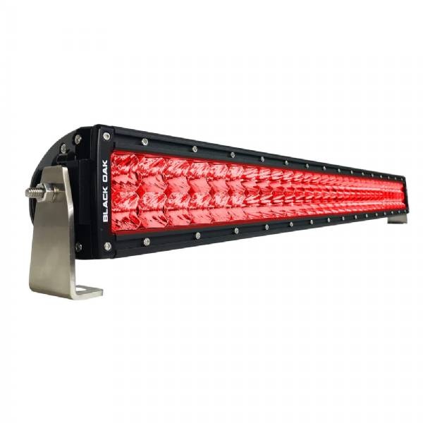 Black Oak Led Curved Double Row Combo Red Predator Hunting 30 In Light Bar -