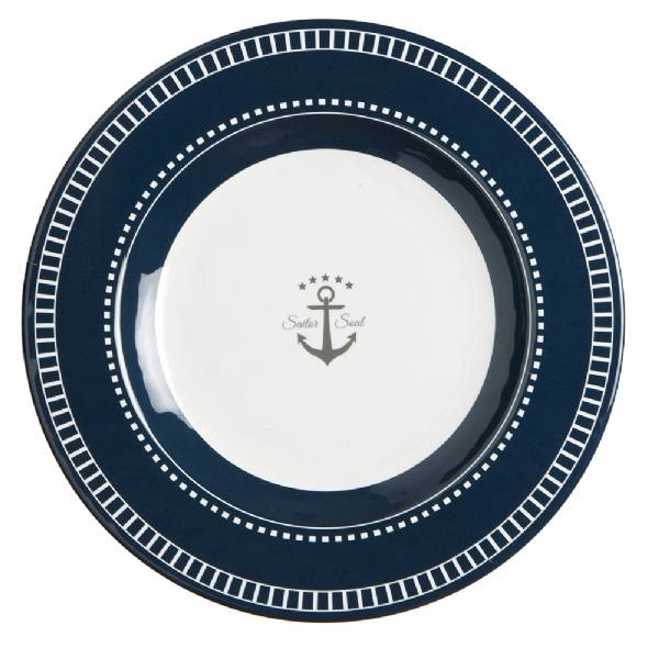 Marine Business Melamine Round Dessert Plate - Sailor Soul - 7Inch Set Of 6