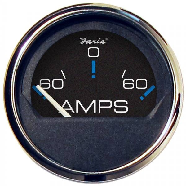 Faria Chesapeake Black Ss 2Inch Ammeter Gauge - -60 To Plus 60 Amps