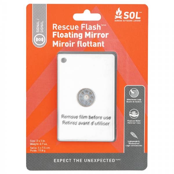 Sol Survive Outdoors Longer Rescue Flash Floating Mirror