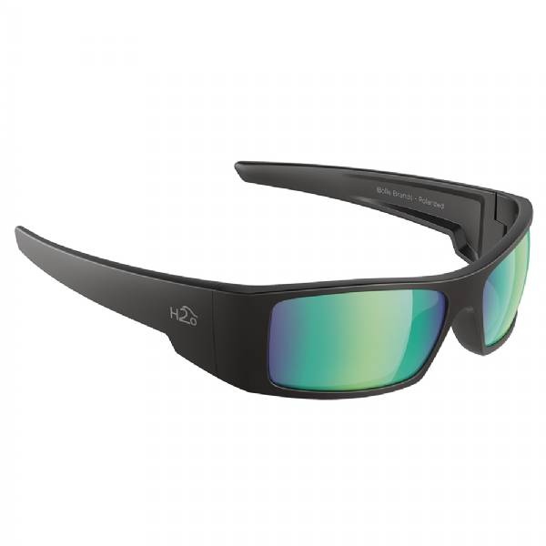 H2optix Waders Sunglasses Matt Black, Brown Green Flash Mirror Lens Ca