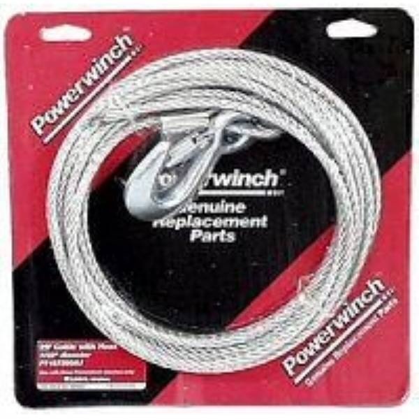 Powerwinch 25Ft X 7/32Ft Cable Galvanized With Hook