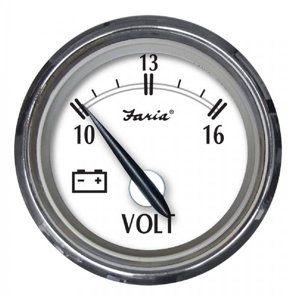 Faria Newport Ss 2Inch Voltmeter - 10 To 16v