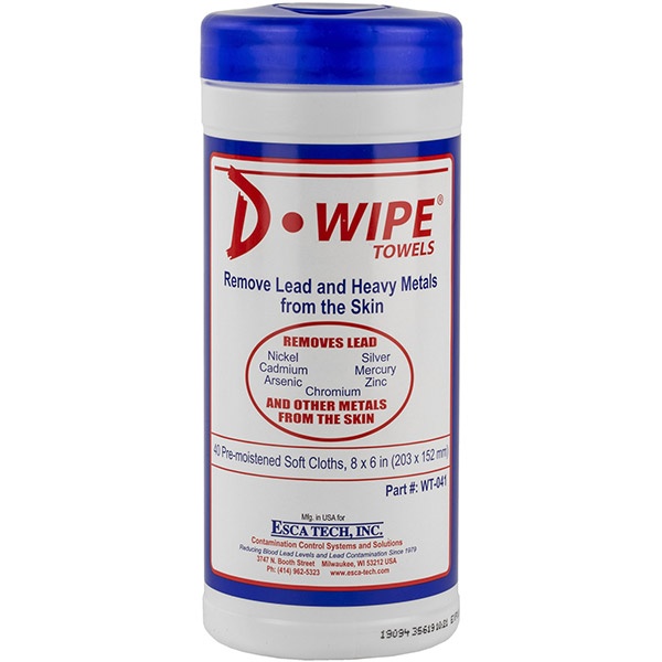 D Lead D-Wipe Towels 12-40 Ct Canisters
