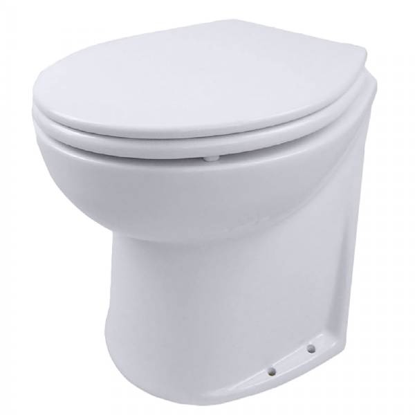 Jabsco Deluxe Flush Electric Raw Water Toilet W/Angled Back - 24v