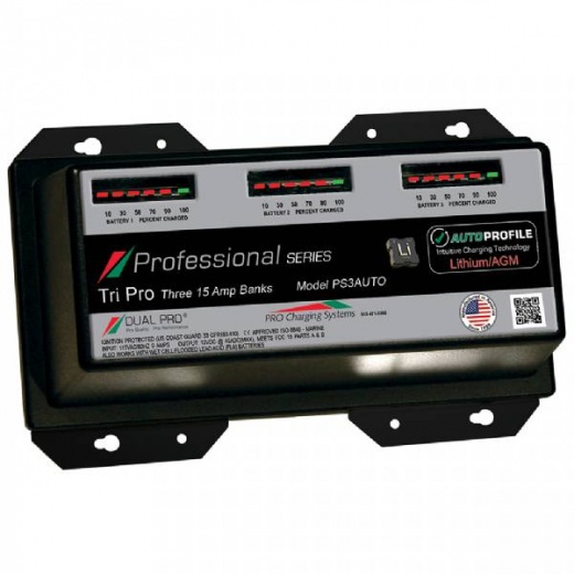 Dual Pro PS3 Auto 15A - 3-Bank Lithium/Agm Battery Charger