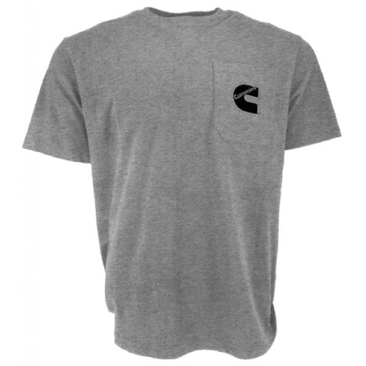 Cummins Mens SS Pocket T Shirt Gray XL
