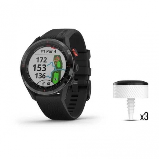 Garmin Approach S62 CT10 Bundle - Black Ceramic Bezel with Black Silicone Band