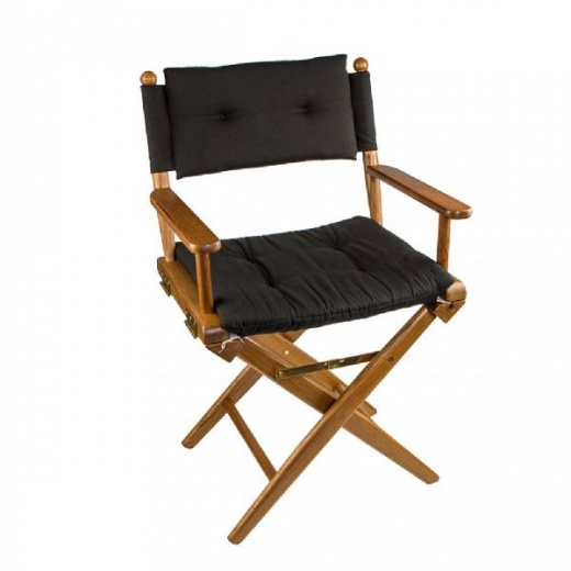 Whitecap Director FTS Chair with Black Cushion - Teak
