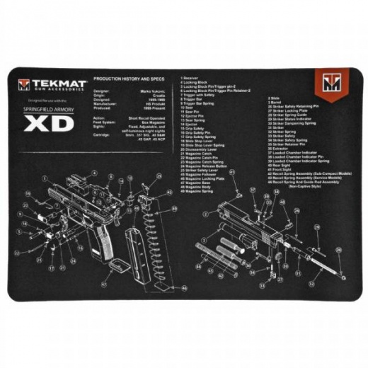 TekMat Pistol Mat for Springfield XD - 11"x17" Black
