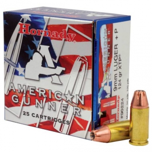 Hornady American Gunner 9MM 124GR XTP +P Ammo