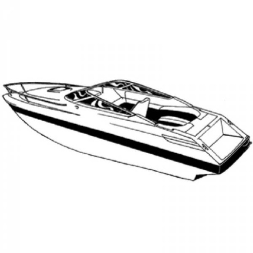 Carver Lpc-23 Boat Cover - 23'6 V-Hull Low Profile Cuddy Cabin With Windshield & Bow Rails