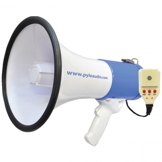 Pyle 50-Watt Megaphone Bullhorn with Record, Siren, Talk Modes