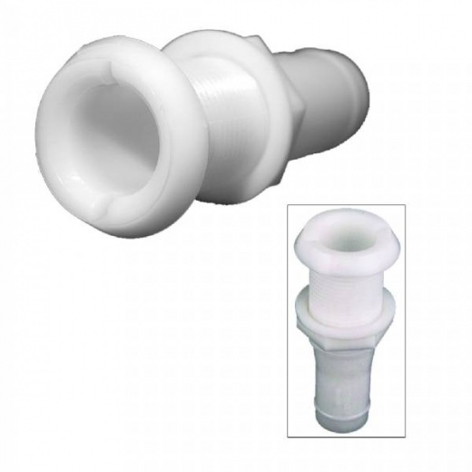 Perko 3/4Inch Thru-Hull Fitting F/Hose - Plastic Narrow Flange
