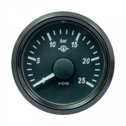 VDO SingleViu 52mm Gear Oil Pressure Gauge - 25 Bar
