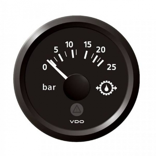 VDO Marine 2-1/16Inch (52Mm) Viewline Transmission Oil Pressure 25 Bar/350 PSI