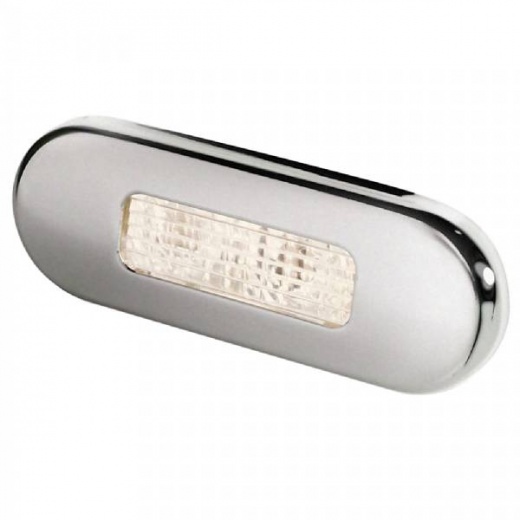 Hella Surface Mount Oblong Led Courtesy Lamp - Warm White Led - Stainless Steel Bezel